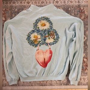 Boys Lie Handle With Care Pullover Sweatshirt S/M Light Blue Graphic